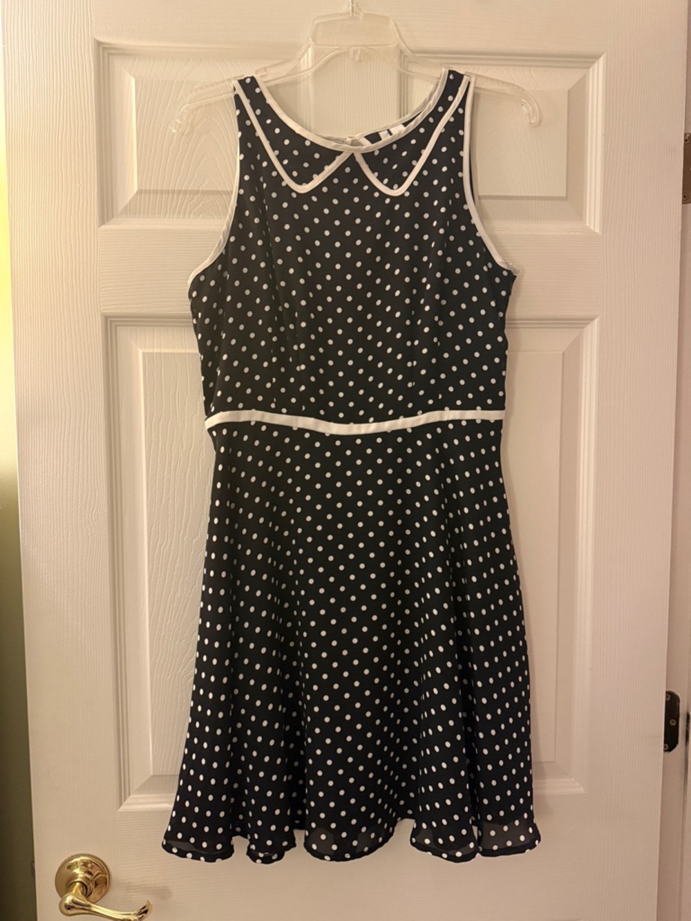 LC Lauren Conrad Black and White Polka Dot Sleeveless Fit-and-Flare Dress